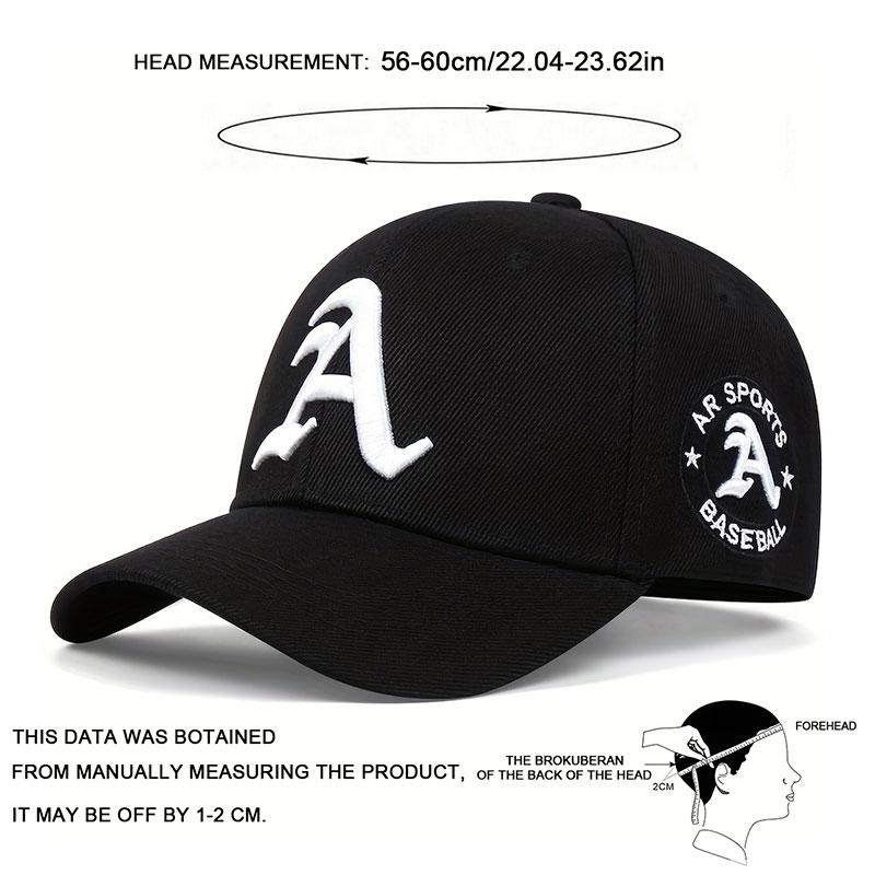 Унисекс Готическая вышивка буквы A Регулируемая бейсболка в стиле хип-хоп Весенне-осенние шляпы для отдыха на открытом воздухе Дорожные аксессуары для женщин и мужчин