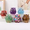 Natural Crystal Owl Ornament Handcrafted Resin Owl Figurine with Crystal Gravels Inside