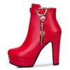 Fashion Ankle Boots For Women 2024 Autumn Winter High Heels Short Boot Female Platform Red Yellow White Party Shoes Large Size