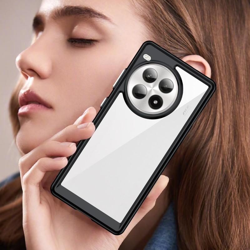 Чехол для телефона OnePlus Ace 3 Pro 5G WANLONFENG Серия XC TPU Акриловая крышка с закаленным стеклом (Большое отверстие для линзы)
