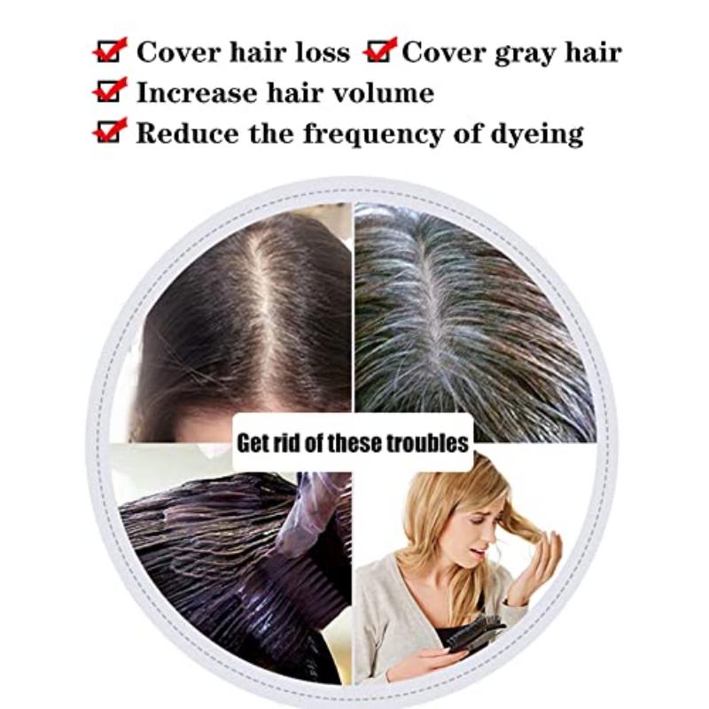 Топпер для волнистых/кудрявых волос с воздушной челкой для женщин, синтетический зажим для наращивания волос, парик для увеличения объема для покрытия выпадения седых волос