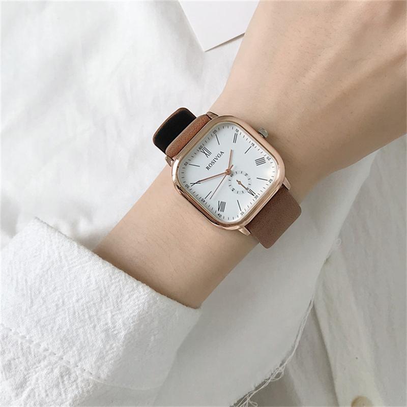 Casual Womens Square Dial Watch Quartz Analog Watch Fashion Simple Business Wristwatches