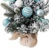 Mini Christmas Tree Small Tabletop Artificial Flocked Tree with Balls