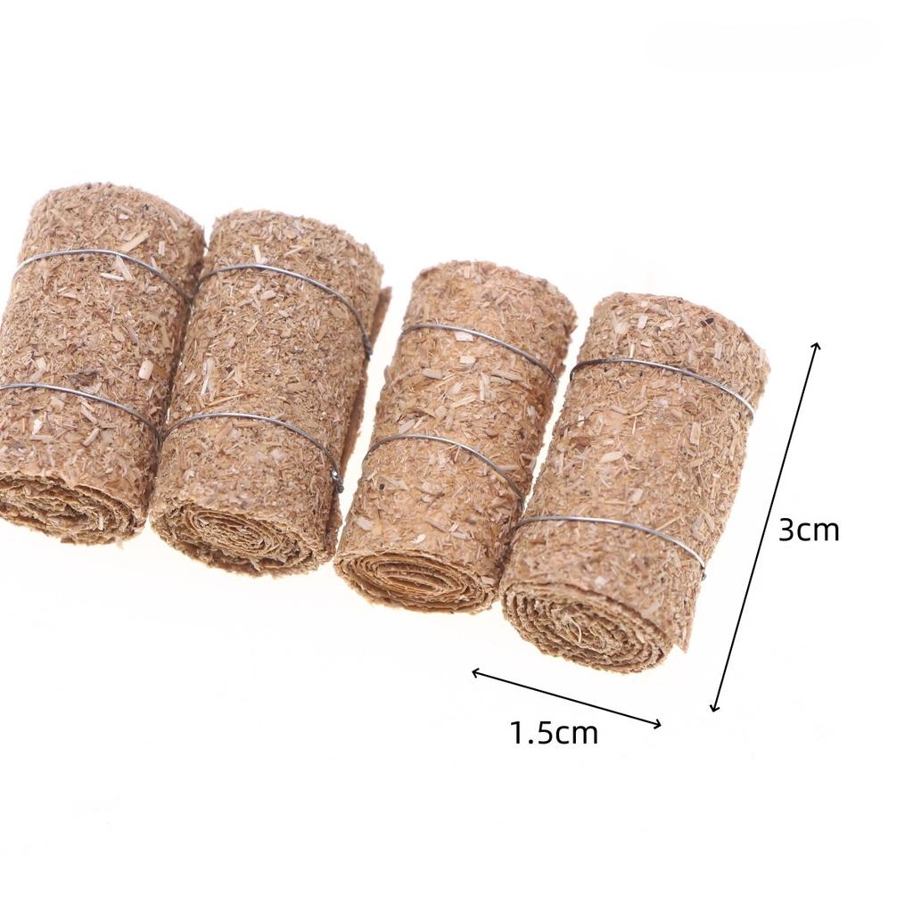 4Pcs Mini Natural Square Round Hay Bale Straw Hay Bale Blocks Dollhouse Farm Garden Thanksgiving Autumn Western Party Poprop