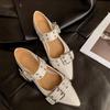 Модные женские туфли Мэри Джейн на плоской подошве с острым носком, летние туфли, дизайнерские брендовые сандалии 2024 года в стиле Лолита, прогулочные туфли Chaussures Femme