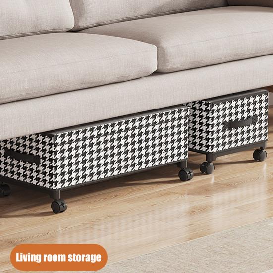 Контейнер для хранения под кроватью на колесиках, пыленепроницаемый органайзер под кровать с прозрачной крышкой, на колесиках