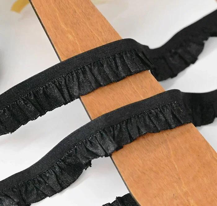 21 Color Stretchy Ealstic Ruffle Pleat Dance Shirt 1.5-2.5cm Wide Skirt Dress Edging Lace Trim Ribbon 10 Meters