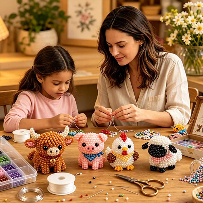 3D Beaded Animal Craft Kit DIY Animal Beading Kit for Adults Handmade Tiny 3D Beaded Animal Craft Kit for Creative Projects