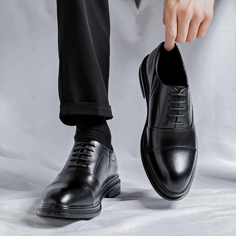 Fashion Classic Men's Leather Shoes Elegant Gentleman Luxury Style Design Party Dress Daily Work High Quality Casual Business Shoes