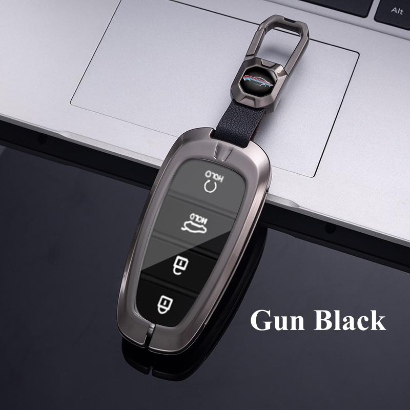 New Metal Zinc Car Key Cover for Hyundai Santa Fe Tucson 2022 NEXO NX4 Atos Solaris Prime2021 4 5 Buttons Premium Key Case