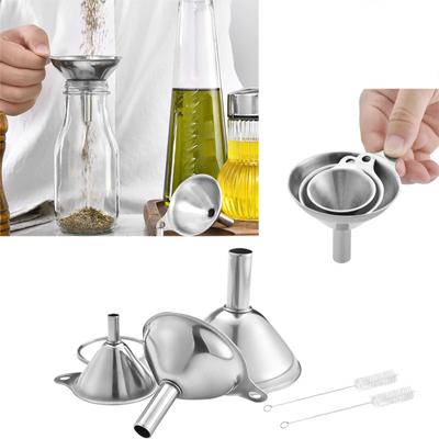 Воронка из 3 предметов из нержавеющей стали, набор кухонных воронок из нержавеющей стали, металлическая воронка, для разделенных жидкостей, растительное масло, приправы или порошковые предметы