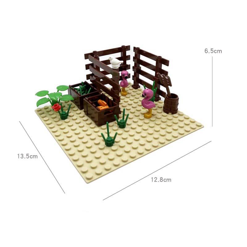 Farm Animal Building Blocks Set: Cow, Pig, Chicken & Horse DIY Kit
