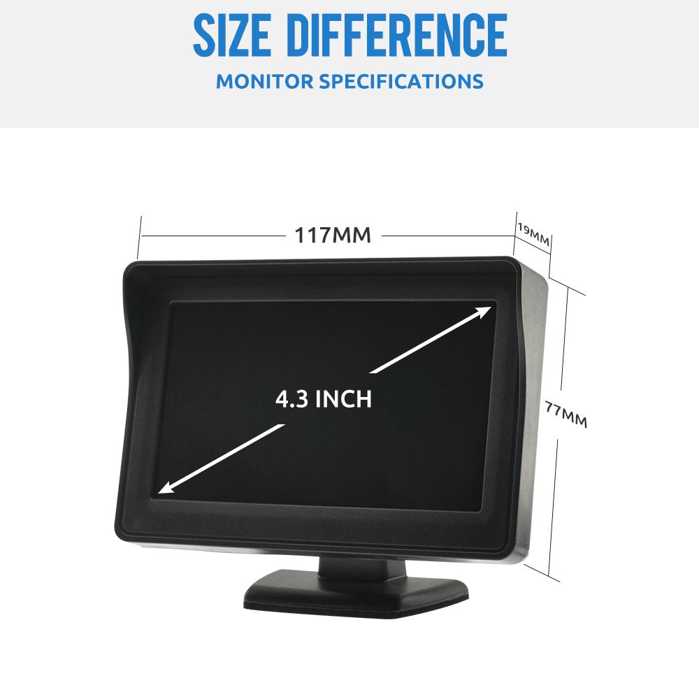 Автомобильная камера заднего вида с широким углом обзора 4,3" TFT LCD дисплей или монитор водонепроницаемый ночное видение задний ход резервное копирование 2в1 парковка Revere