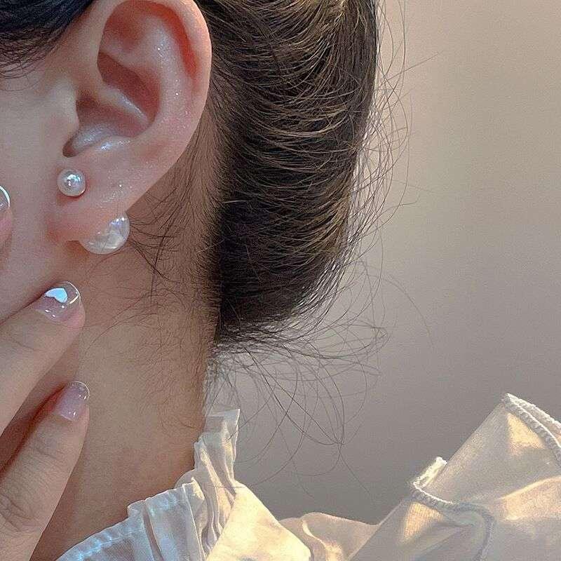 Fashion Ladies Pearl Earrings Detachable Double Earrings Wedding Engagement Earrings Bridal Accessories ARI