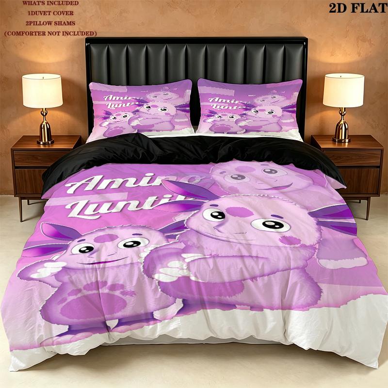 Luntik Bedding Quilt Set Quilt Cover Pillowcase Home Decoration Birthday Gift (1 * duvet cover + 2 * pillowcase, without core)