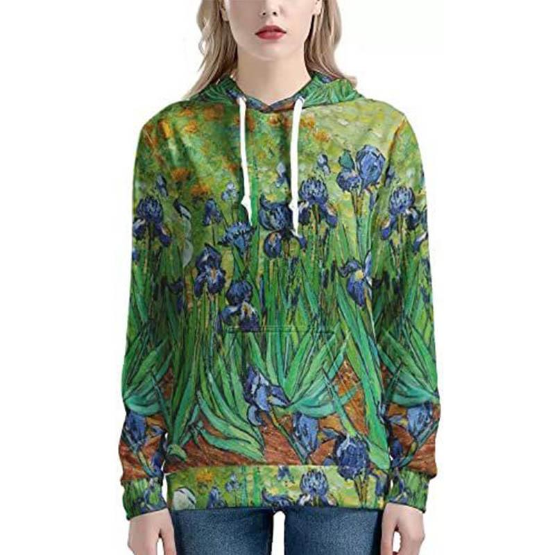 Толстовки с масляной живописью Ван Гога, женская модная уличная одежда с 3D принтом, пуловеры больших размеров Y2k