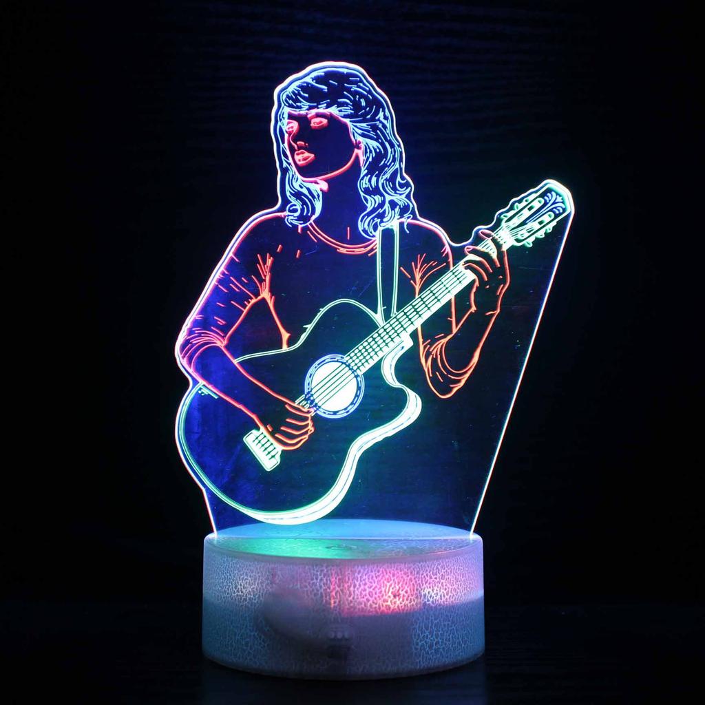Музыкальная гитара Тейлора музыкальная нота наушники серия окружающий свет USB красочный RGB ночник маленькая настольная лампа