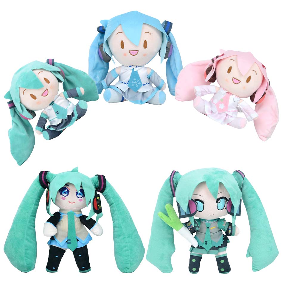 Cartoon 20cm Hatsune Miku Plush Doll Toy Anime sakura Miku snow Miku Character KawaiiSitting posture Fufu Kids Christmas Gift