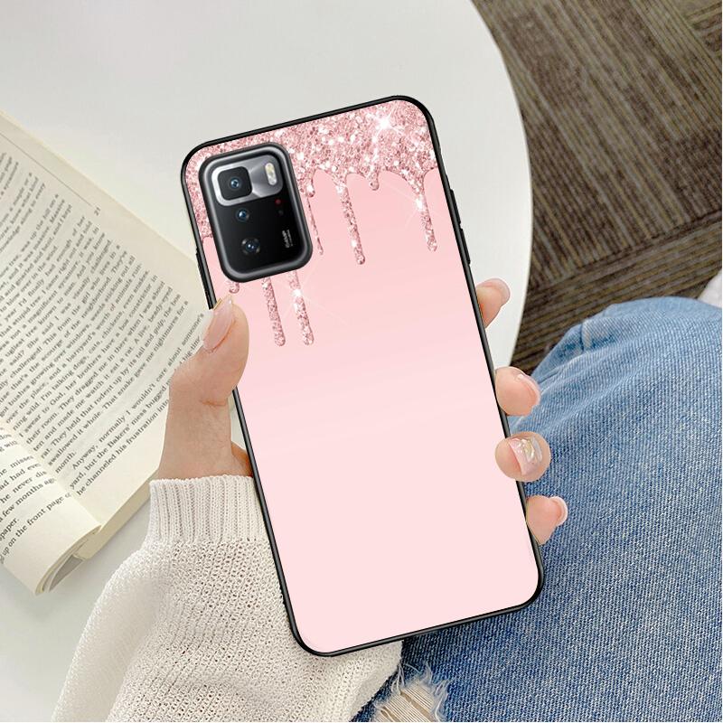 Чехол для телефона Xiaomi Redmi Note 11 10 Pro Note 8 Pro 9Pro Note9 9S 10S 9T Redmi 10 9C 9A Капающий блестящий розовый фиолетовый чехол
