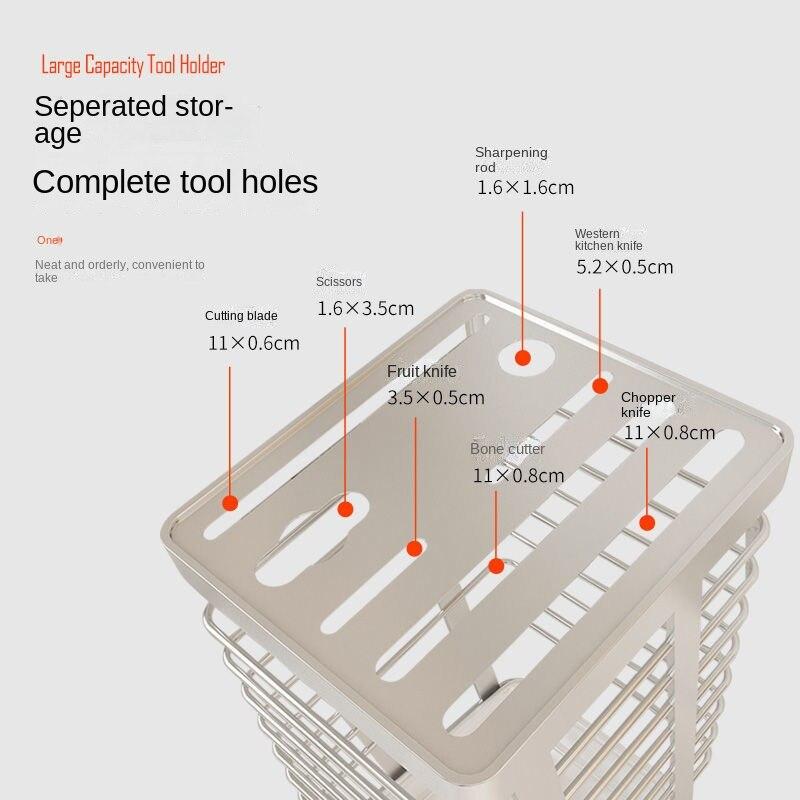 Держатель блока для ножей, ящик для столовых приборов из нержавеющей стали, органайзер, лоток для ножей, полка для посуды, универсальная подставка для ножей, органайзер для хранения на кухне