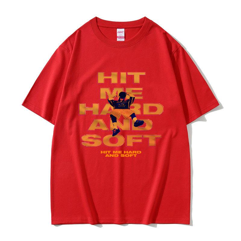 Hit Me Hard and Soft Tour Графическая футболка Мужская Хип-хоп Мода Футболки Мужская Уютная Повседневная Оверсайз Футболка Уличная одежда