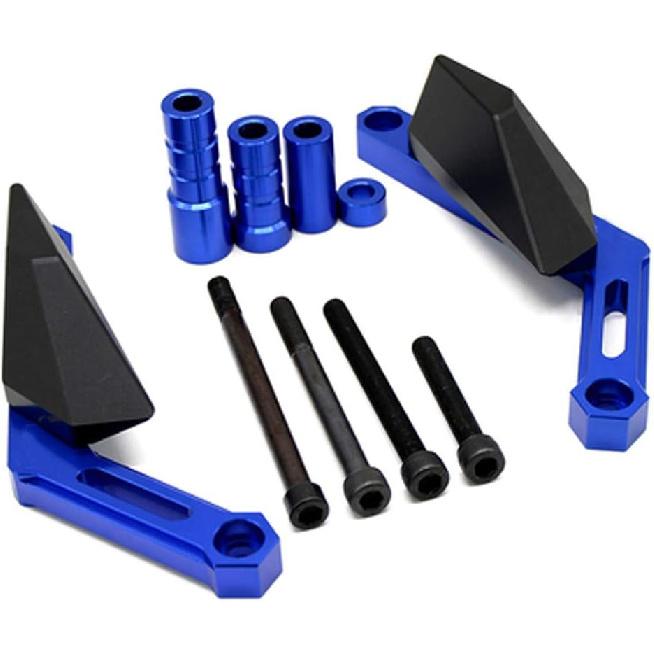 Motorcycle CNC Aluminum Engine Crash Guard Case Frame Sliders Protector Falling Protection Compatible with Yamaha MT09 FZ09 XSR900 TRACER (Blue)