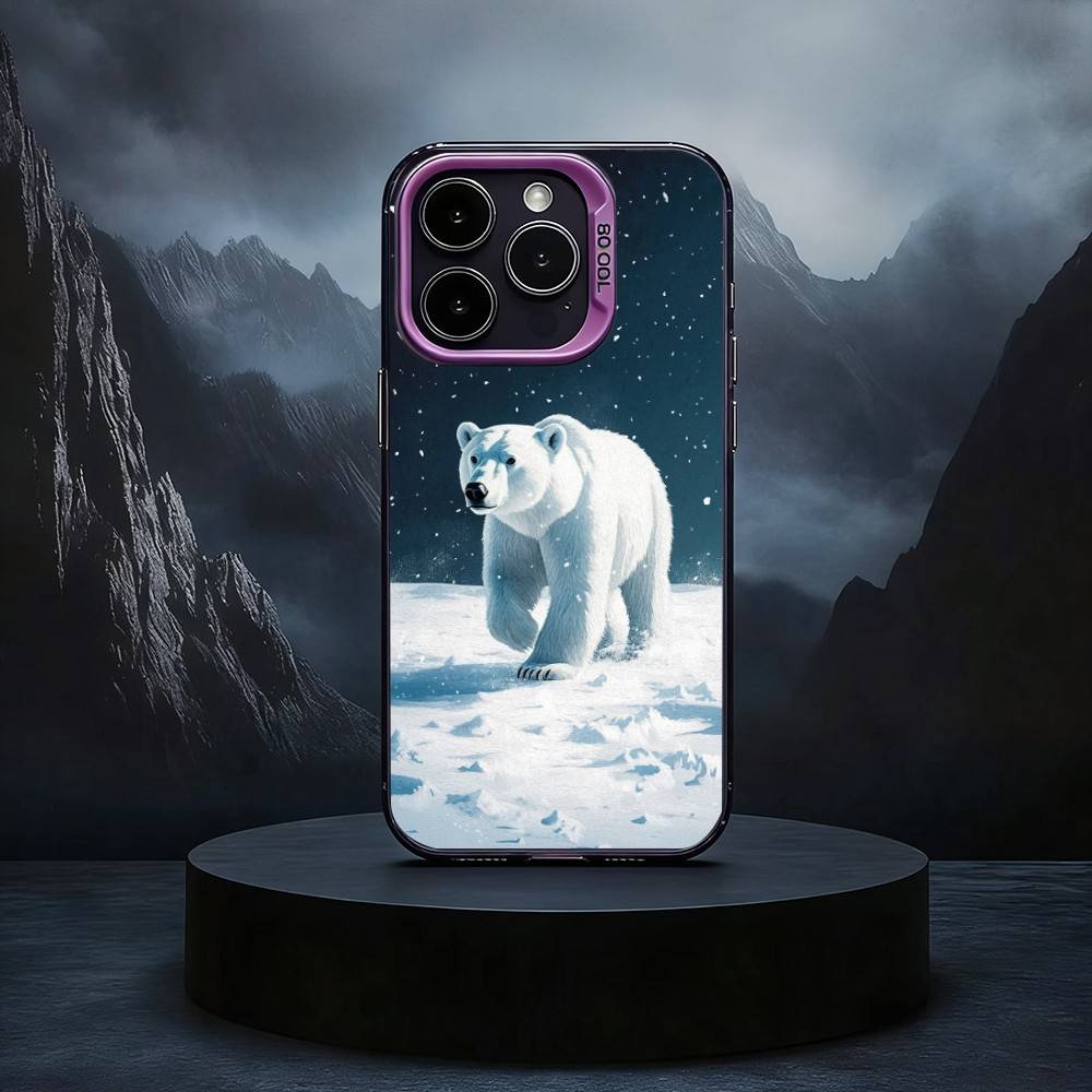 A-Animal P-Polar B-Bear Phone Case For iPhone17,16,15,14,13,12,11 Plus,Pro Max Black Candy silver phone case