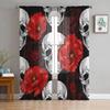 Black Skull Sheer Curtains Living Room Window Tulle Curtains For Bedroom Kitchen Home Decoration Voile Drapes