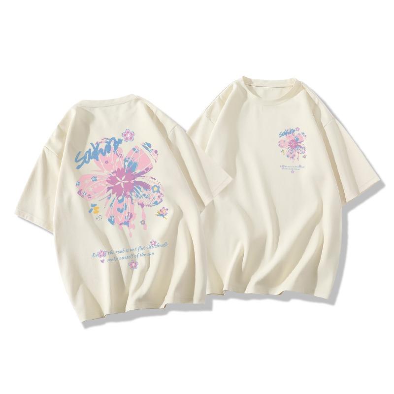 Summer Kids Adult Fashion Print Short Sleeve T-Shirt Outdoor Casual O-Neck Oversized Women's Tees Top Girl Clothing