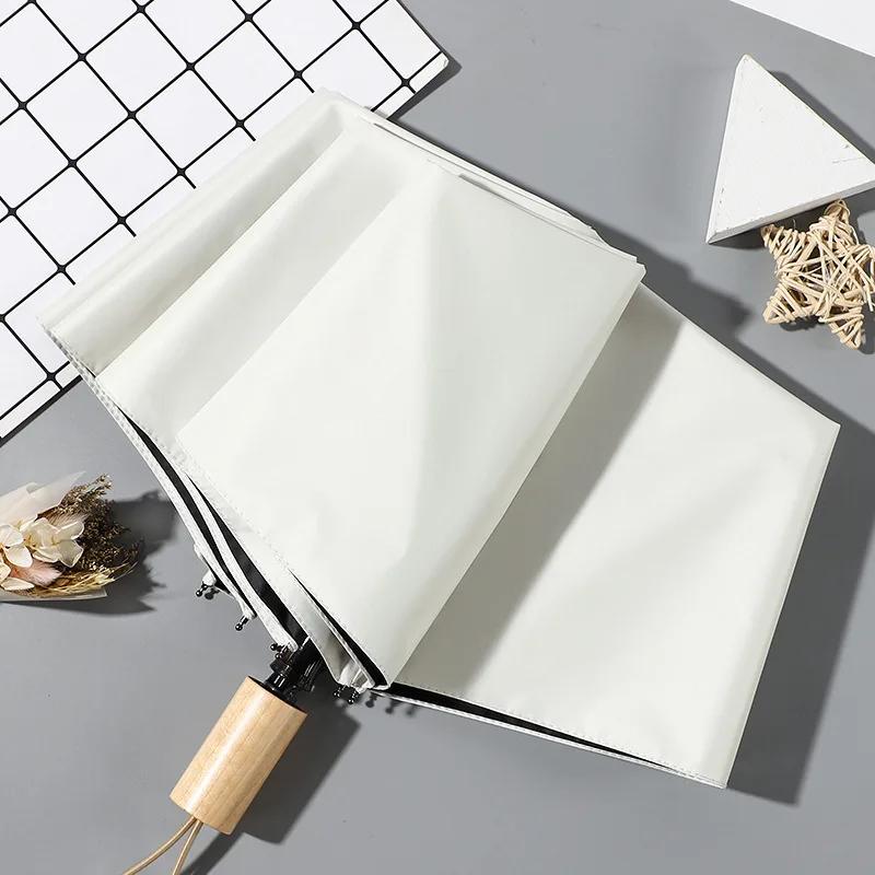 Ручной Виниловый Загар Устойчивый к УФ Лучам Складной Солнечный ЗОНТ, Ретро Ветроустойчивый, Водоотталкивающее Покрытие, Солнце и Дождь Женский