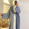 Ramadan Khimar Abaya Saudi Arabia Turkey Islam Embroidery Moon Muslim Cardigan Dress Prayer Clothes Dresses Women