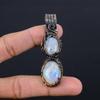 Moonstone 999 Copper Wire Wrapped Pendant, Handmade Gemstone Pendant, Gift For Mom Antique Jewelry