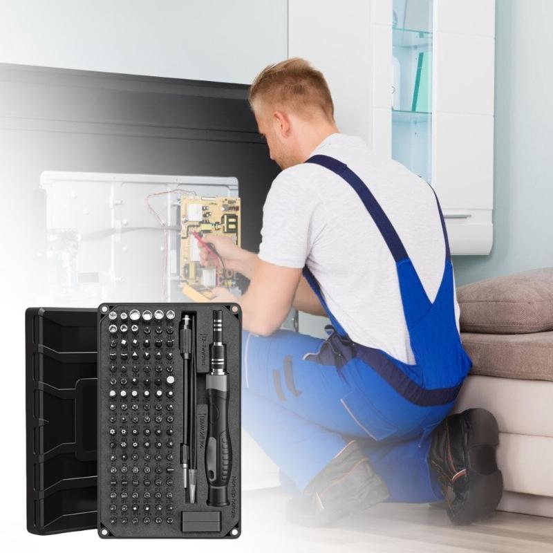 Магнитный Стальной Набор Отверток 107Точных Магнитных Бит Многоцелевой Инструмент для Обслуживания Ноутбука Телефона Удлинительный Стержень