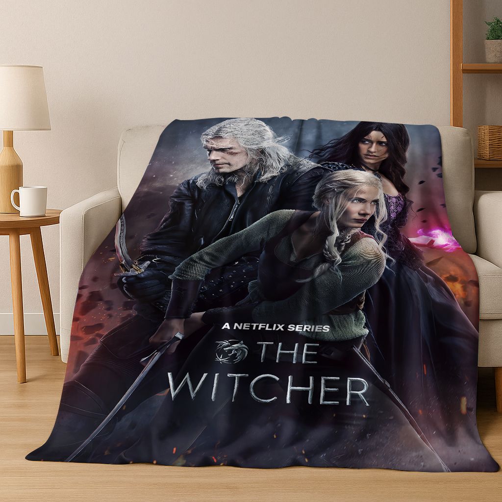 3D The W-Witcher Геральт Игры Мультяшное Фланелевое Одеяло, Теплое и Уютное Мягкое Плед для Дома Спальни Кровати Дивана Покрытие Детский Подарок