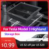 Автомобильная наклейка для Model 3 Highland, Model Y, центральная консоль, подлокотник, силиконовый органайзер, передний и задний отсеки, маленький холодильник