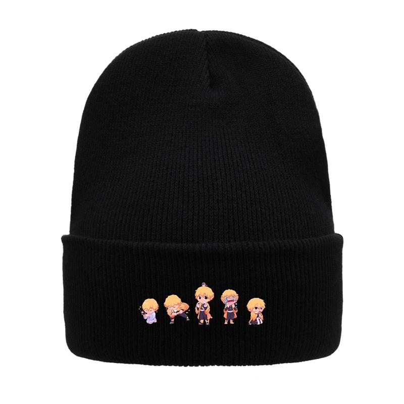 Demon Slayer Eyes Knitted Hat For Women Unisex Beanies Winter Hats Polyester Kimetsu No Yaiba Anime Manga Hip Hop Melon Cap