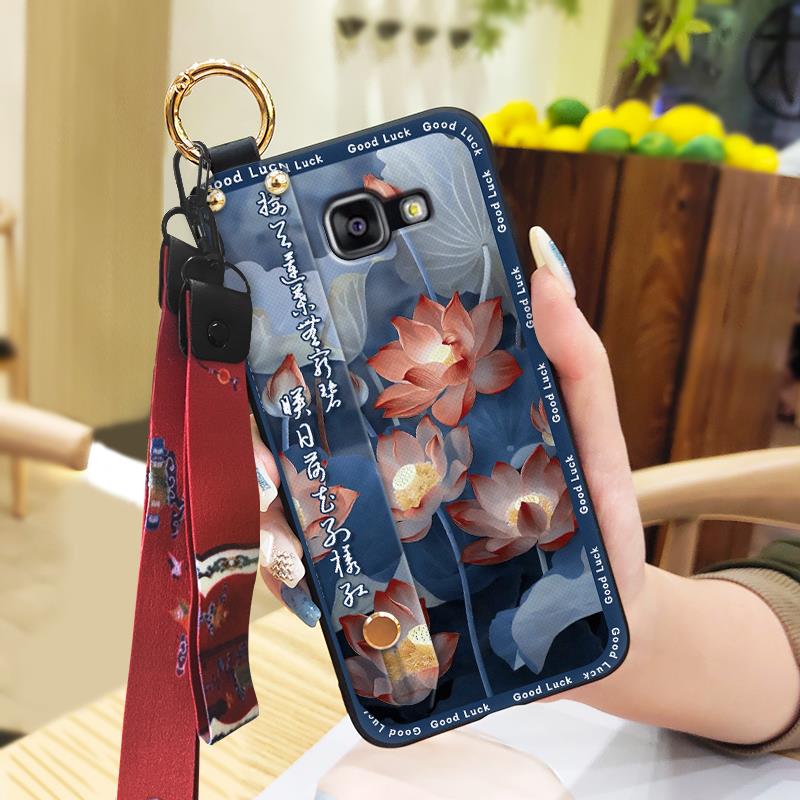 Wristband Silicone Phone Case For Samsung Galaxy A510/A5 2016/SM-A510F Anti-knock Protective Lanyard Shockproof Ring