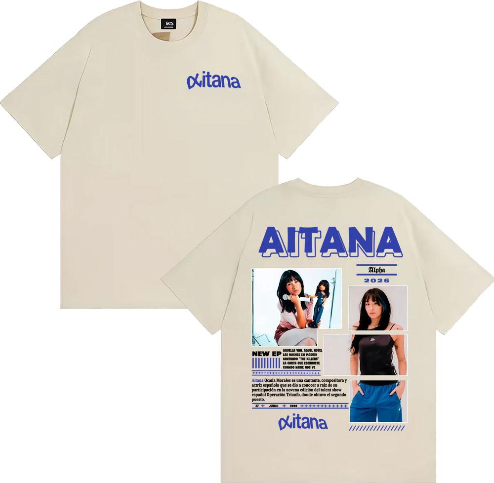 Aitana Cuarto Azul World Tour 2026 Graphic Tshirts Men Women Clothing Fashion Aesthetic Tshirt High Quality Oversized T Shirts