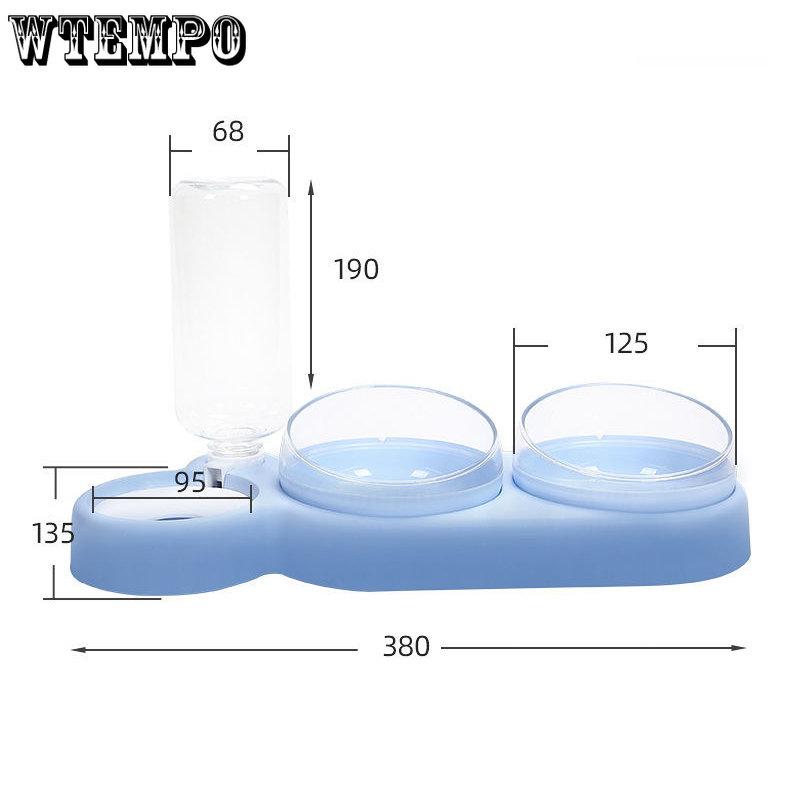 WTEMPO Поилка для домашних животных, автоматическая миска для кошек, диспенсер для воды, инструмент для хранения воды, миска для еды для собак, кошек, контейнер для еды с поилкой