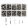 95/210pcs/Box Fishing Connector Swivels Interlock Pin Snap 2#-10# Rolling Swivel Beads for Fishhook Lure Fishing Accessories Set