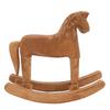 Wooden Rocking Horse Ancient Lucky Hand Carved Trojan Horse Table Decoration for Home Hall Office