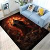 Gothic Demon Area Rug, Dark Fantasy Design, Non Slip Backing, Vibrant Flame Details, Perfect for Living Room Bedroom Decor