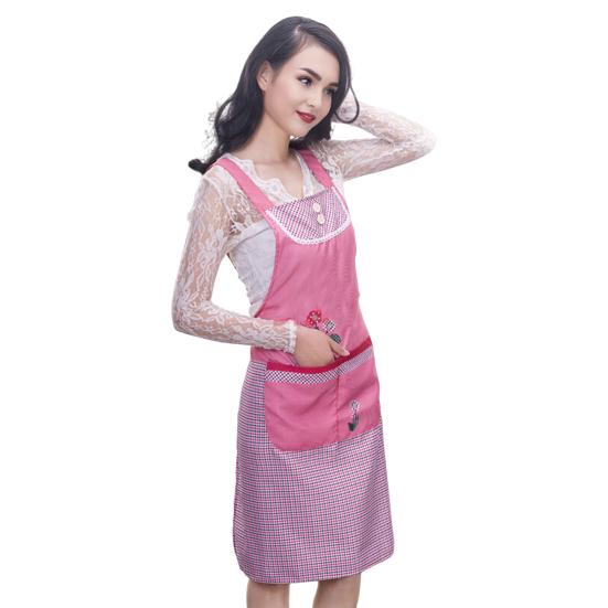 Мультяшный кухонный фартук Водонепроницаемый Маслостойкий Полиэстер Без рукавов Фартук Дизайн с цветочным принтом Фартук для дома Ресторана