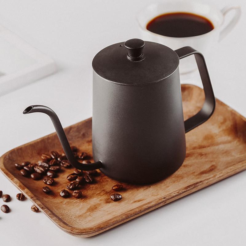 Drip Kettle 350ml 600ml Coffee Tea Pot Non-stick Coating Food Grade Stainless Steel Gooseneck Drip Kettle Swan Neck Thin Mouth