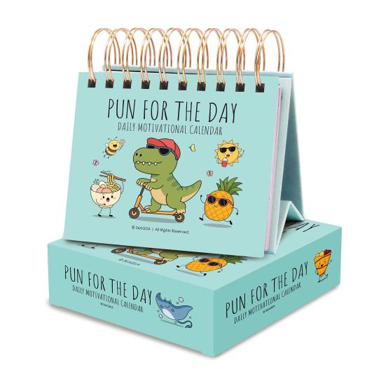 2026 Funny Pun Calendar Daily Tear-Off Desk Calendar with 365 New Puns Jokes And Notes Compact Spiral Bound for Office Home Decor