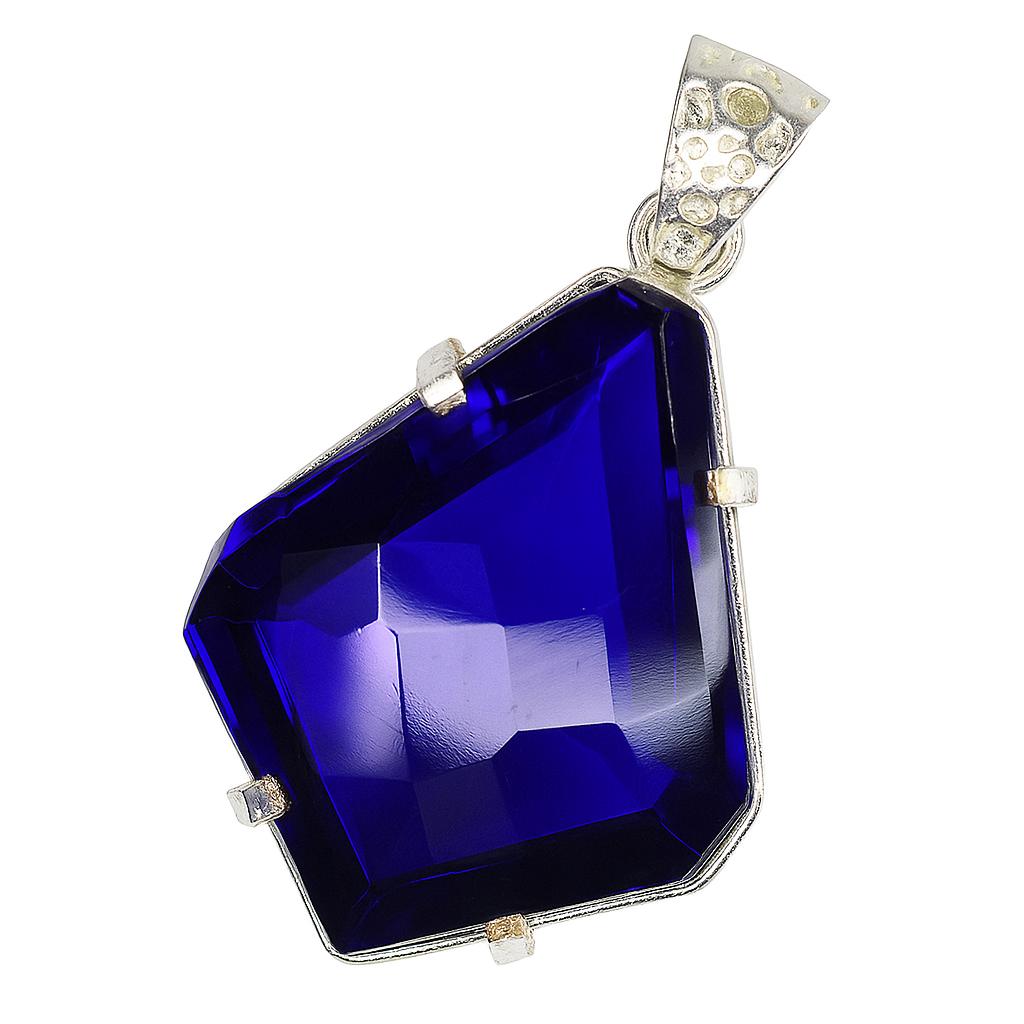 Natural Blue Tanzanite Pendant 87.5 Ct CERTIFIED Sterling Silver 925 Jewelry AI-84-NS