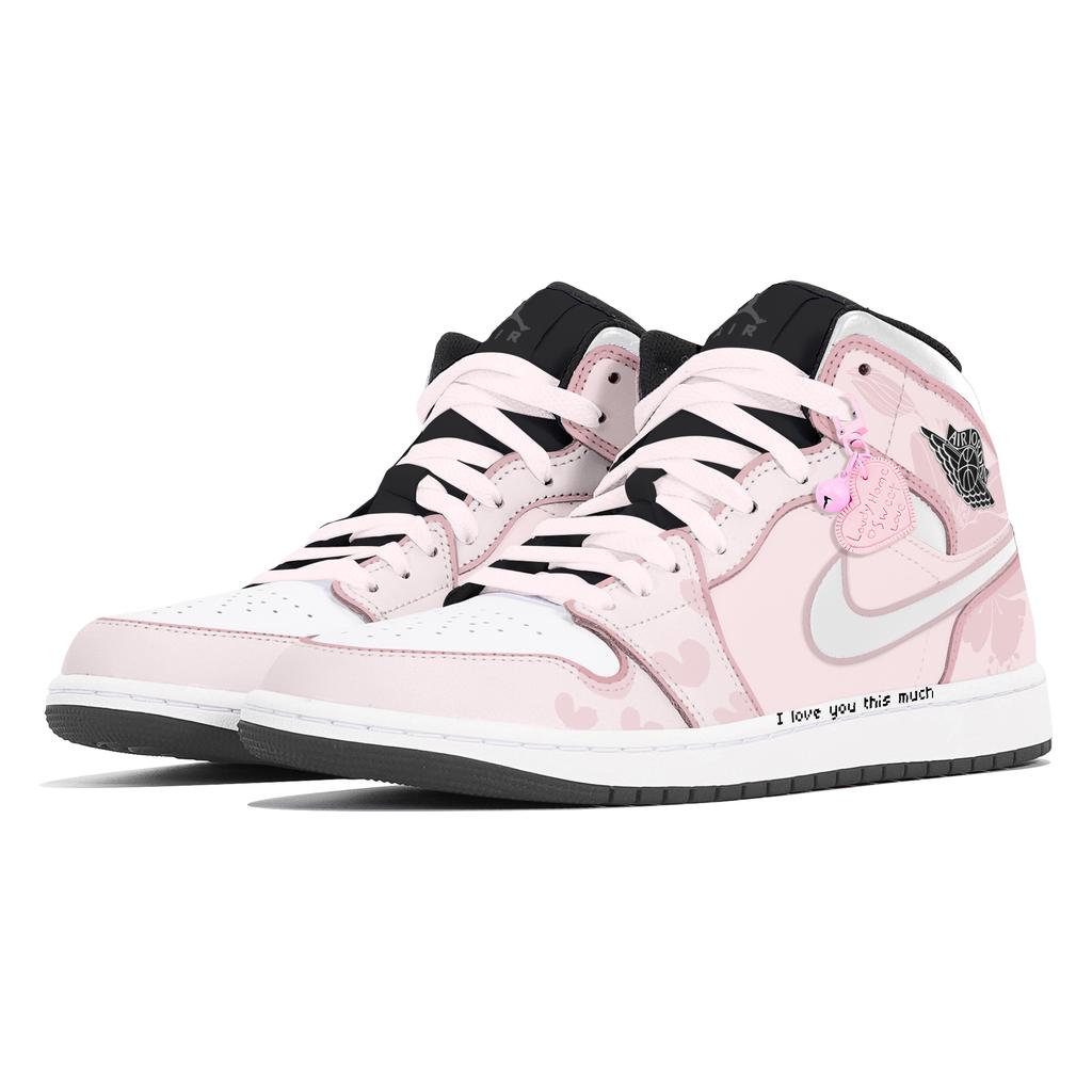Jordan Air Jordan 1 Lemon Joy Износостойкие Износостойкие Средние Винтажные Баскетбольные Кроссовки Унисекс Белый Розовый DQ8426-001(Команда778-)