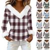 Women's T Shirt Tee Print Shirt Long Sleeve Party Fleece Collar V Neck Top
