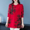 Chic Mid-Length Sweater for Middle-Aged Women - Spring/Autumn, Plus Size, Slim Fit, Belly-Covering