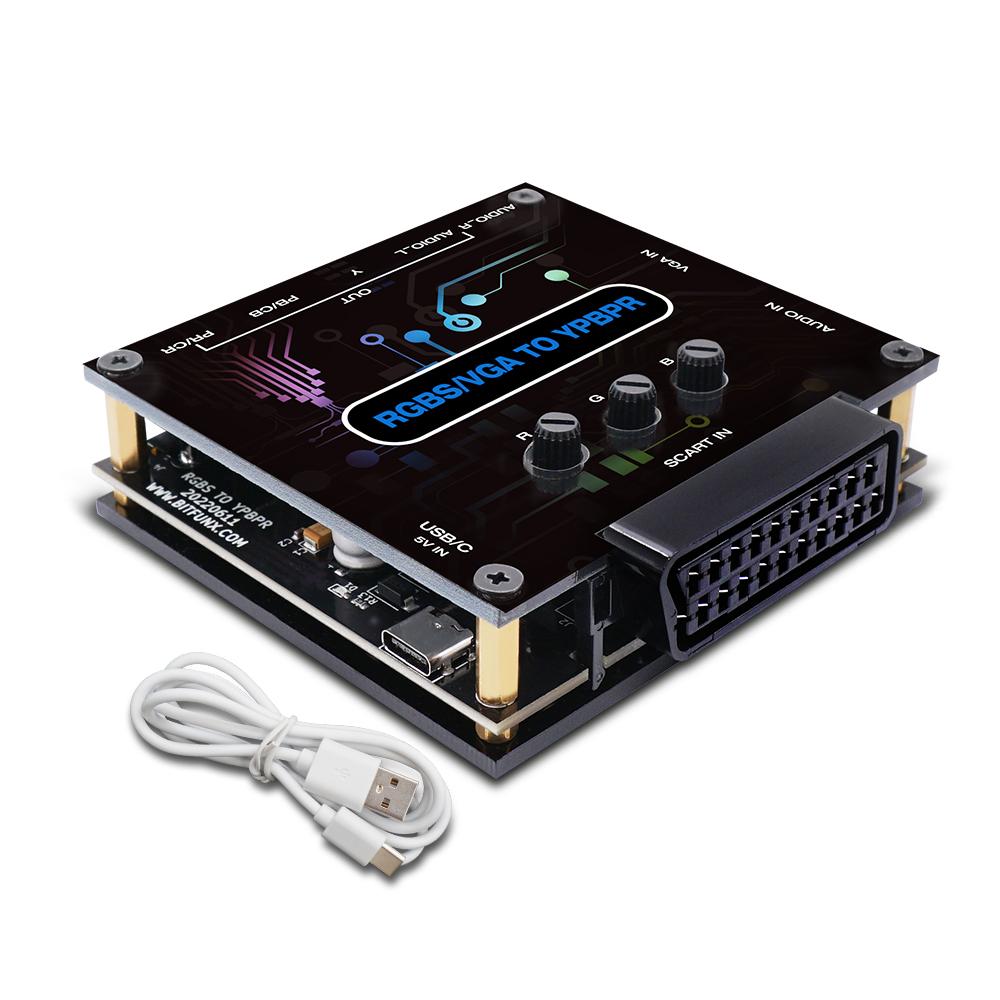 Bitfunx RGBS VGA в YPBPR Компонентный Конвертер SCART в YPBPR YCBCR Для Ретро Игровых Консолей Nintendo 64 PS1 PS2 Dreamcast